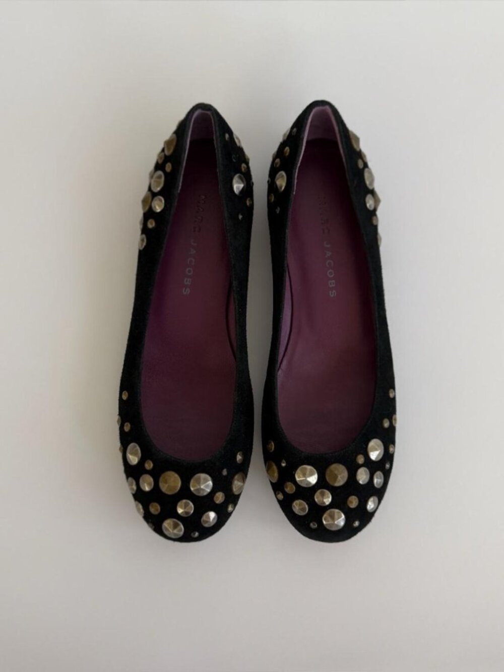 Marc Jacobs Studded Black Suede Flats Size 36